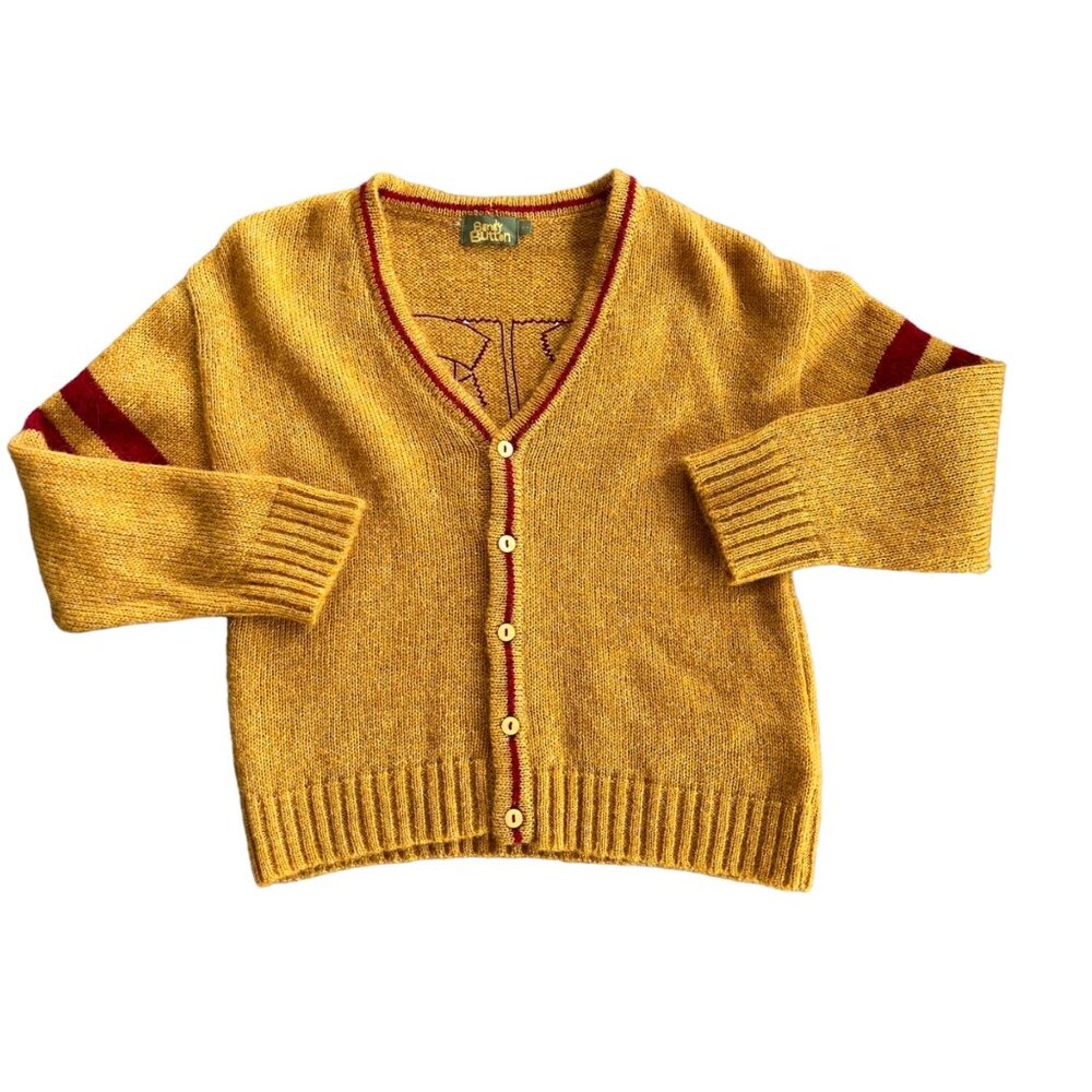 Bandy Button Mustard Wool Sweater Cardigan 10-11